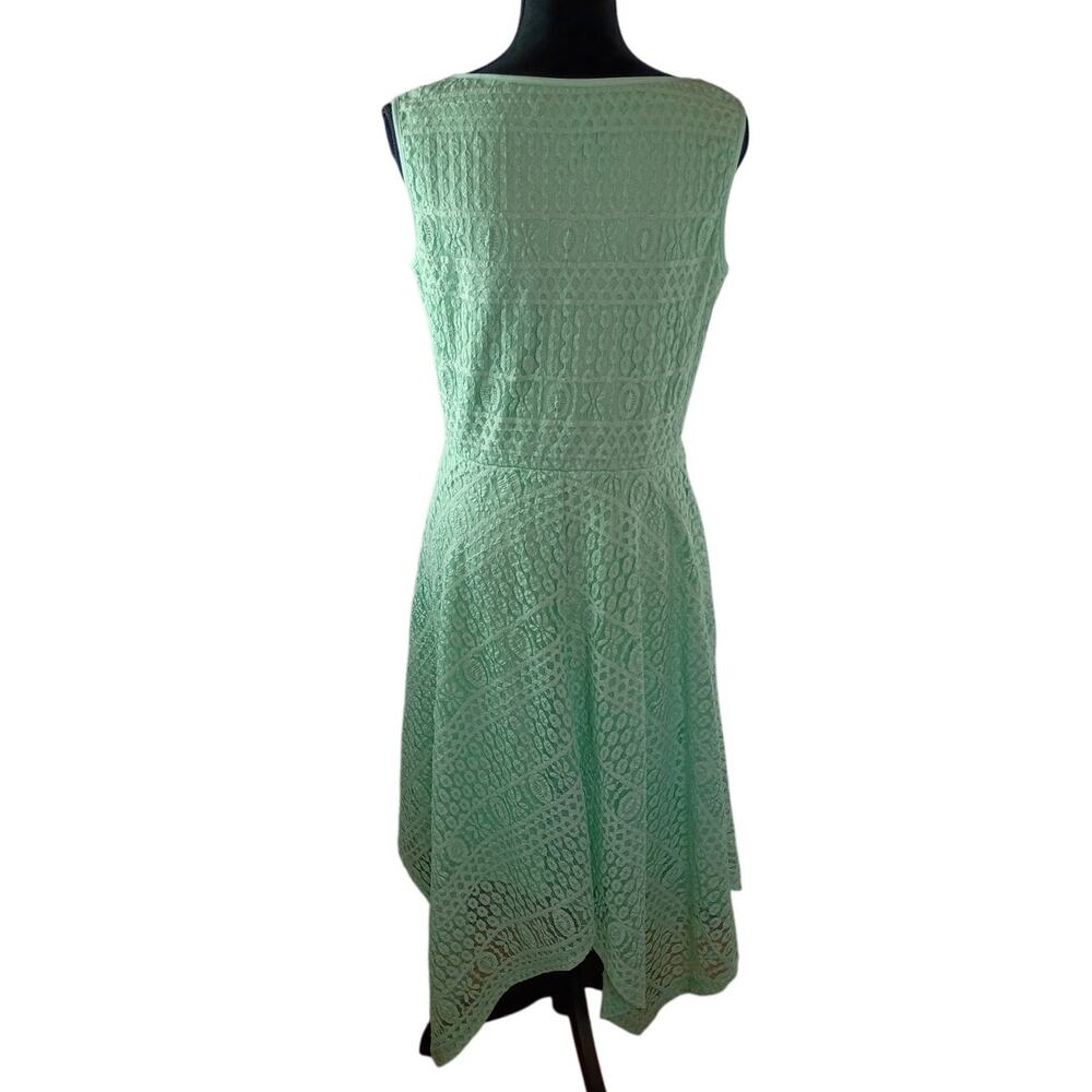 RONNI NICOLE Women's Lace Dress Large Pastel Mint Green Floral Holidays - Picture 3 of 6